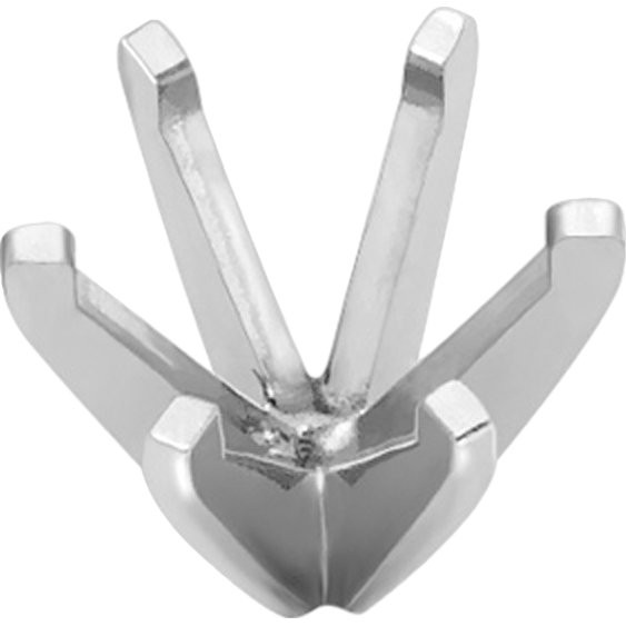14K White Gold 6 Prong Tall Peg Head Round Setting 0.12ct 3.2mm