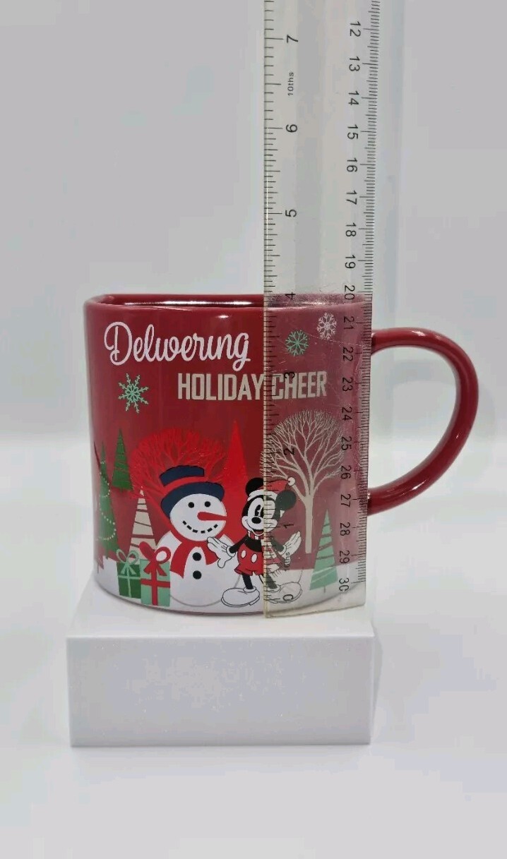 Mickey Mouse Christmas Mug With Cookie Compartment Disney 4" Festive Ceramic Cup
