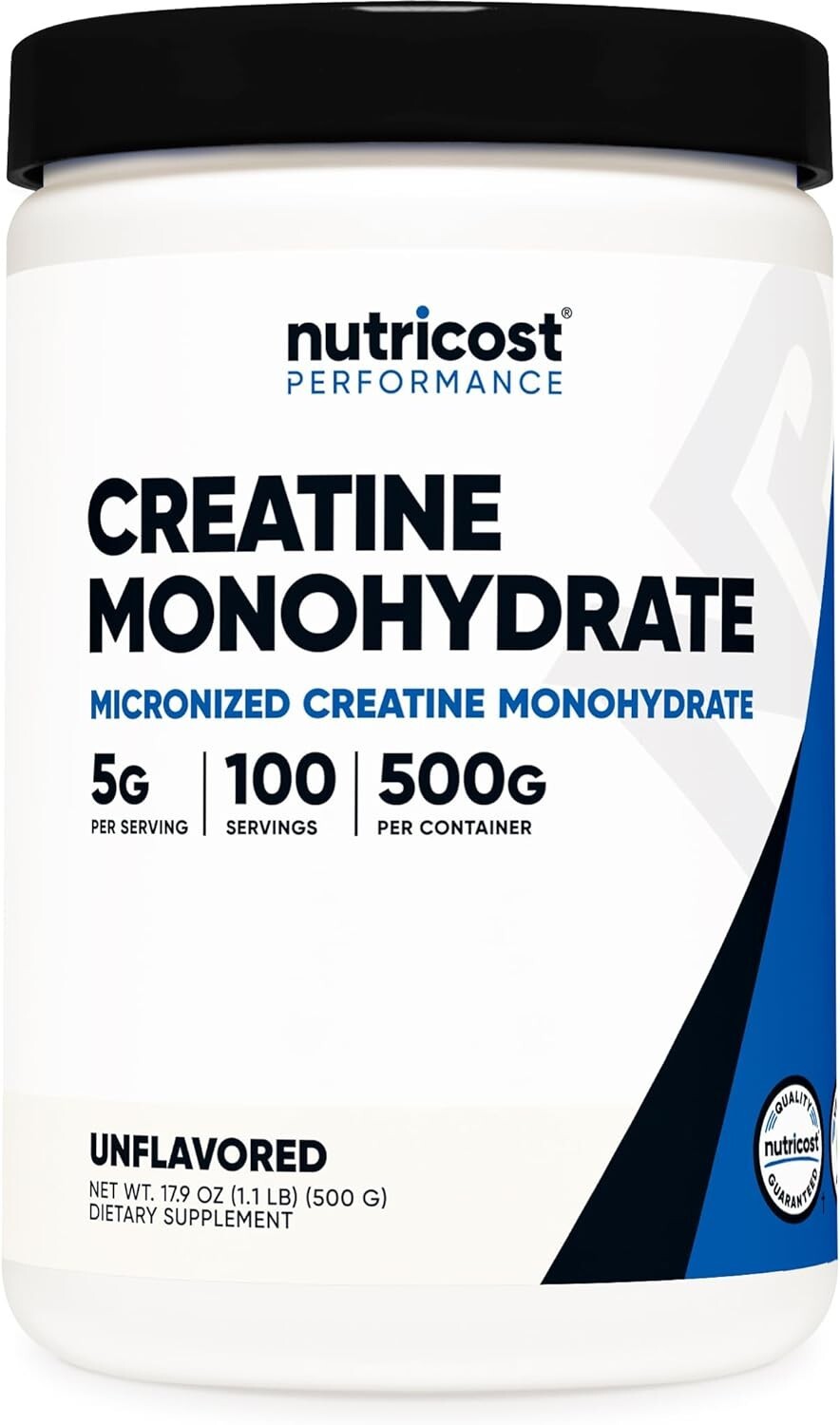 Monohidrato de creatina en polvo micronizado, 500 g, 5000 mg por servicio (5 g)