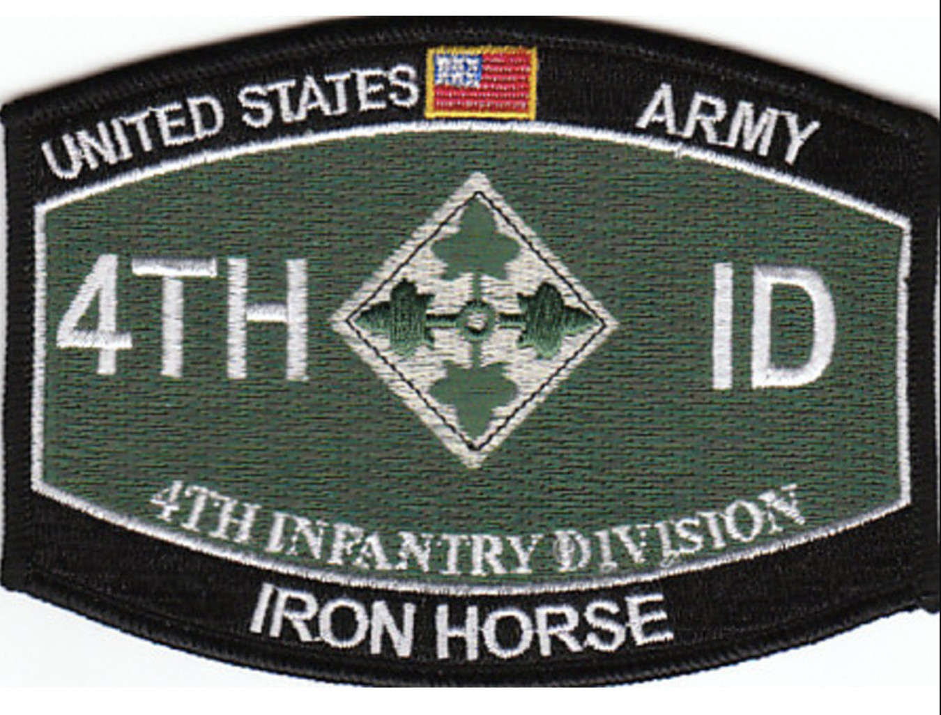 4.5" ARMY 4TH INFANTRY MOS IRON HORSE EMBROIDERED PATCH