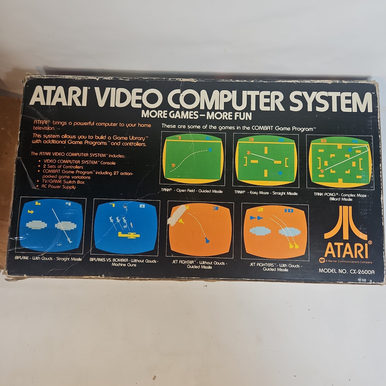 Atari 2600 Console, two sticks, two paddles. With Box. UNTESTED. Model CX-2600A
