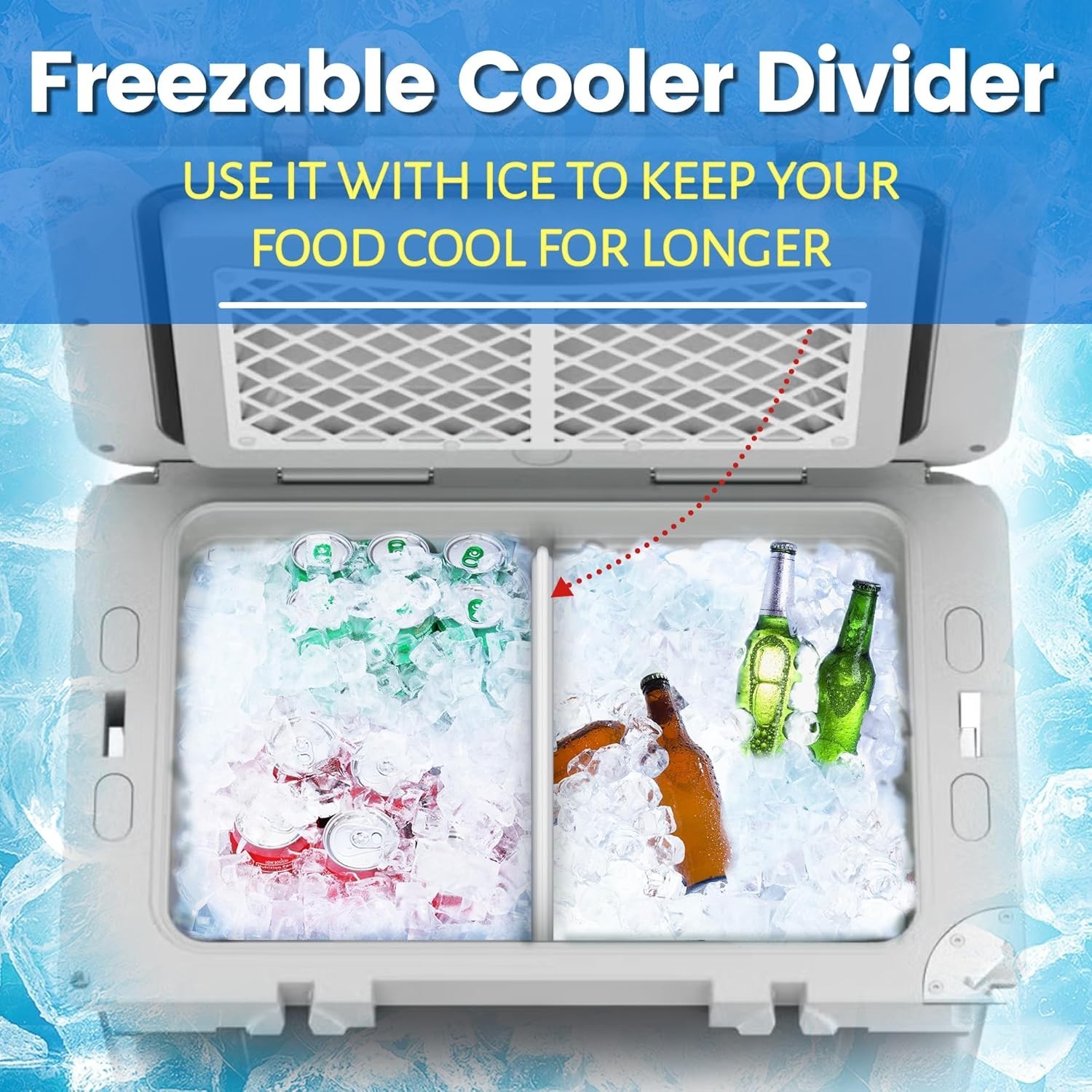 Ice Pack Cooler Divider, Compatible with RTIC Cooler, Freezable Cooler Divide...