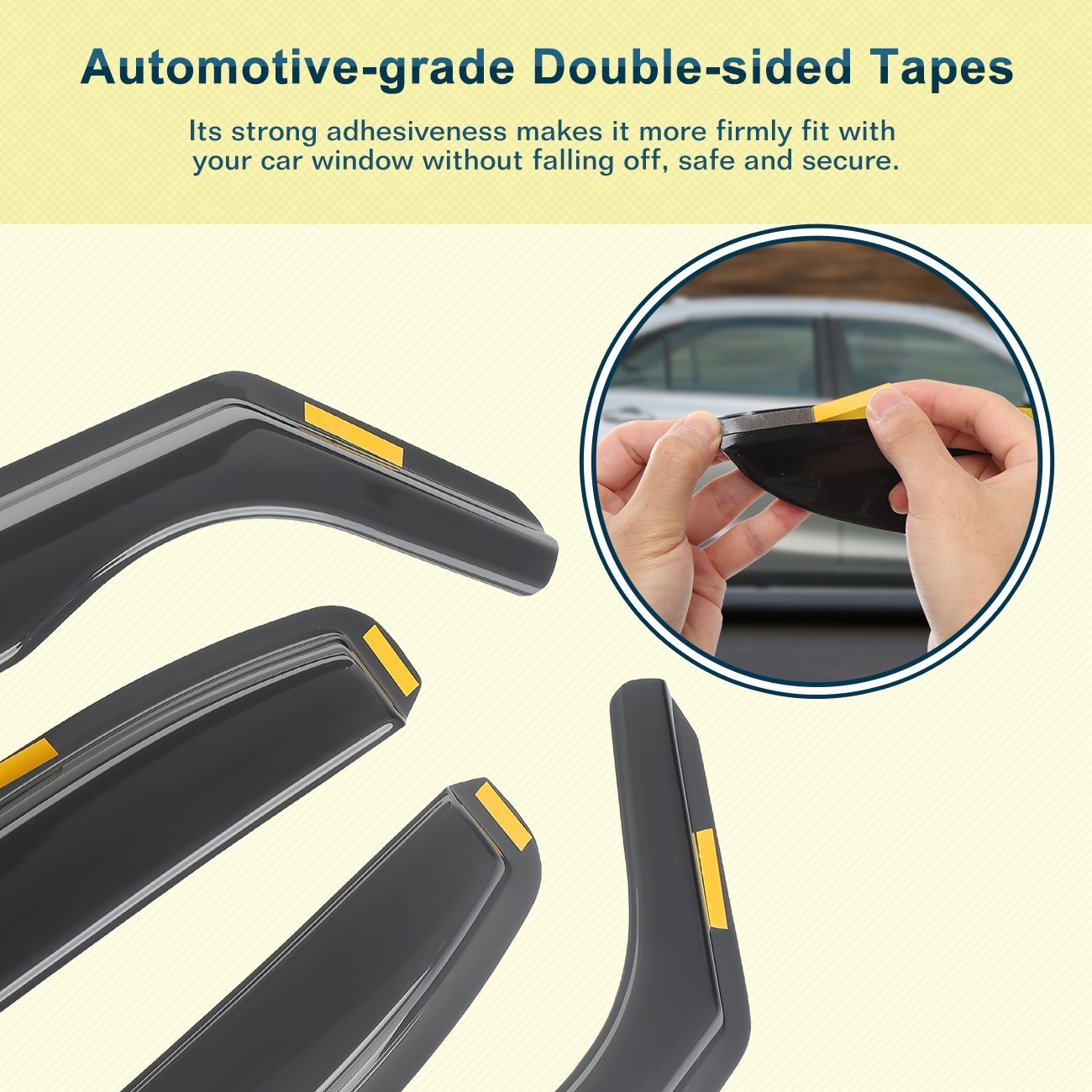 In Channel Rain Guards Vent Visors Shade Smoke for 2018-2024 Toyota In-Channel