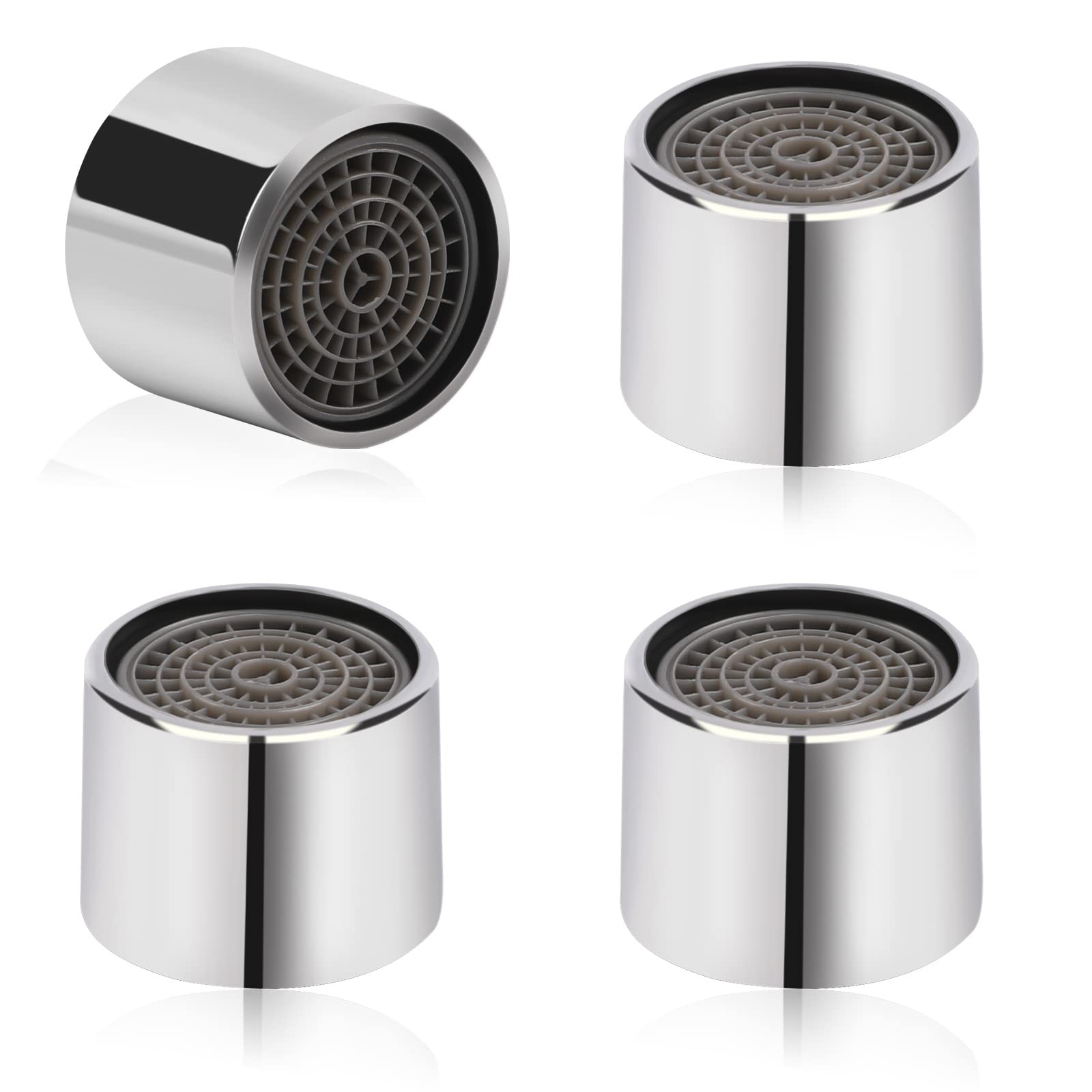 4 Pcs Female Aerator, 55/64 Kitchen Sink Faucet Filter with Chrome Brass Shel...