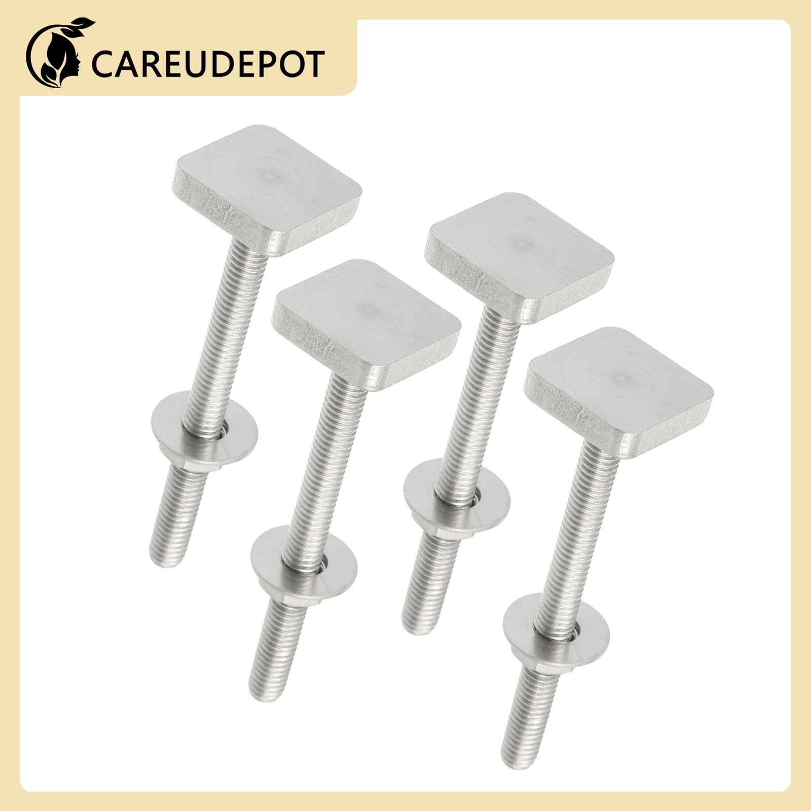 Auto Roof Rack T Shaped Slot Bolt M6 W/ Nuts Washer T Shaped Bolts (Pack of 4)