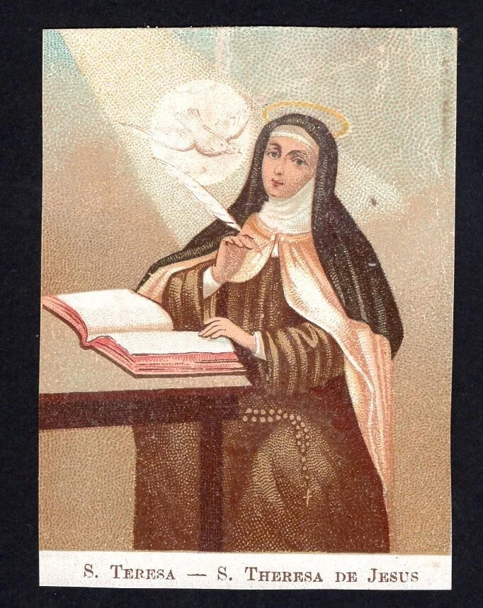Holy card antique de Santa Teresa santino image pieuse estampa