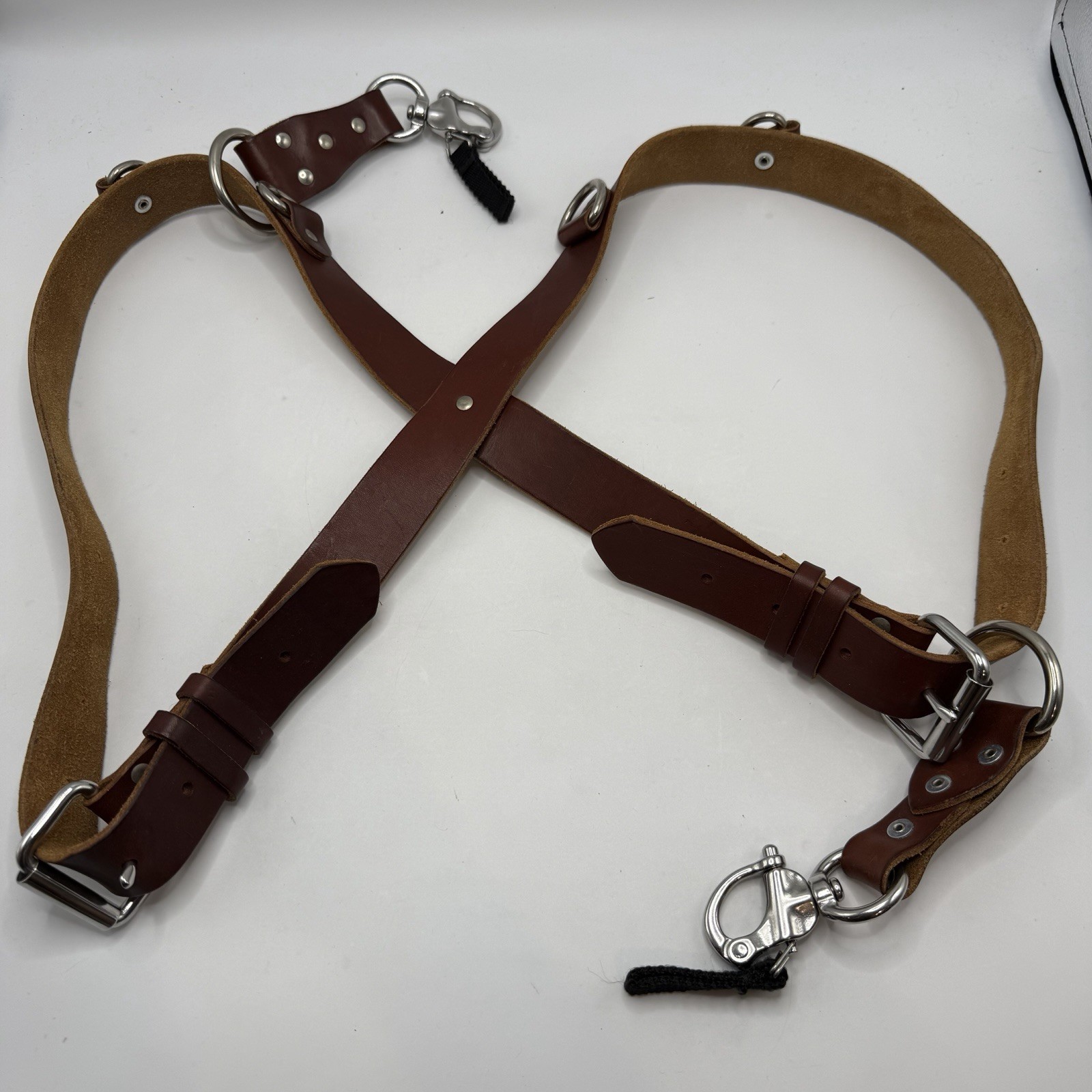HoldFast Gear MoneyMaker Leather Dual Camera Harness Strap Small USA Brown