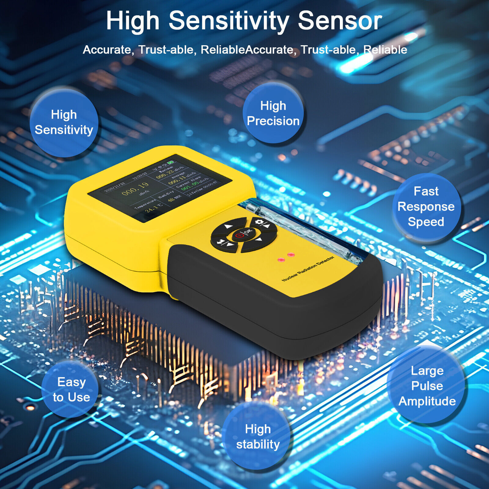 Digital LCD Electromagnetic Radiation Detector GM Meter β γ X-Ray Dosimeter Test