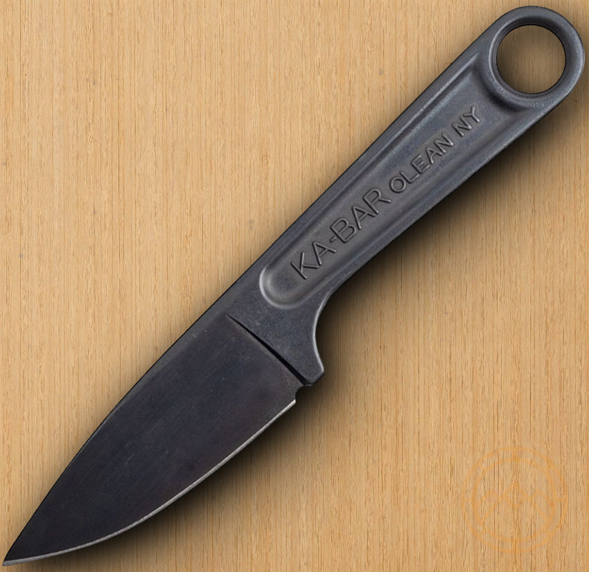 Ka-Bar Blackout Wrench Fixed Knife 3" Black 425 Steel One-Piece Construction