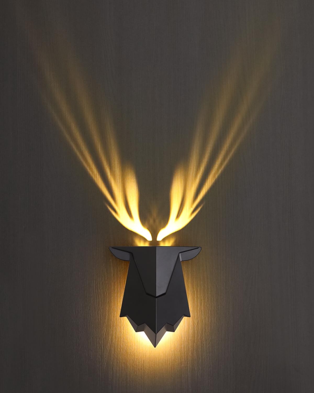 Antler Night Light with Remote Control, Adjustable Deer Wall Lamp Battery Ope...