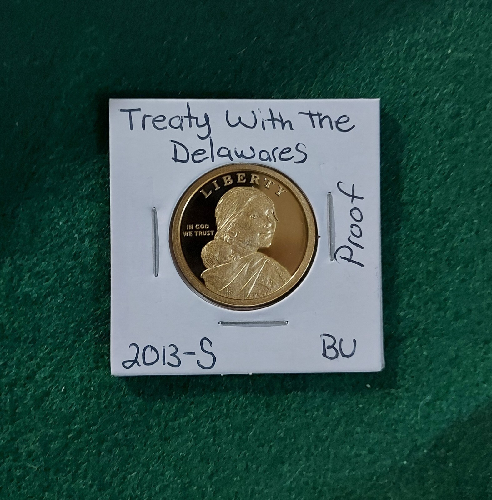 2013-S Native American Dollar Treaty with Delaware Uncirculated from Proof Set