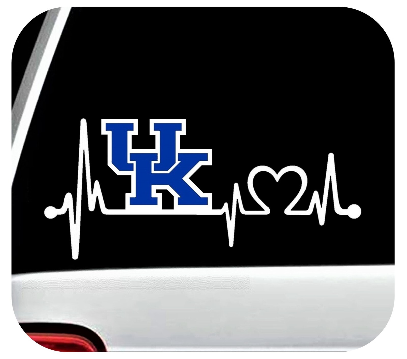Kentucky Wildcats UK Basketball Heartbeat Lifeline Decal Sticker Car Window