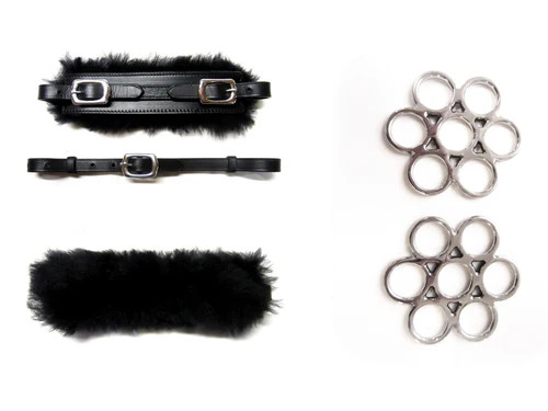 Set bitless bridle flower silver-real sheepskin