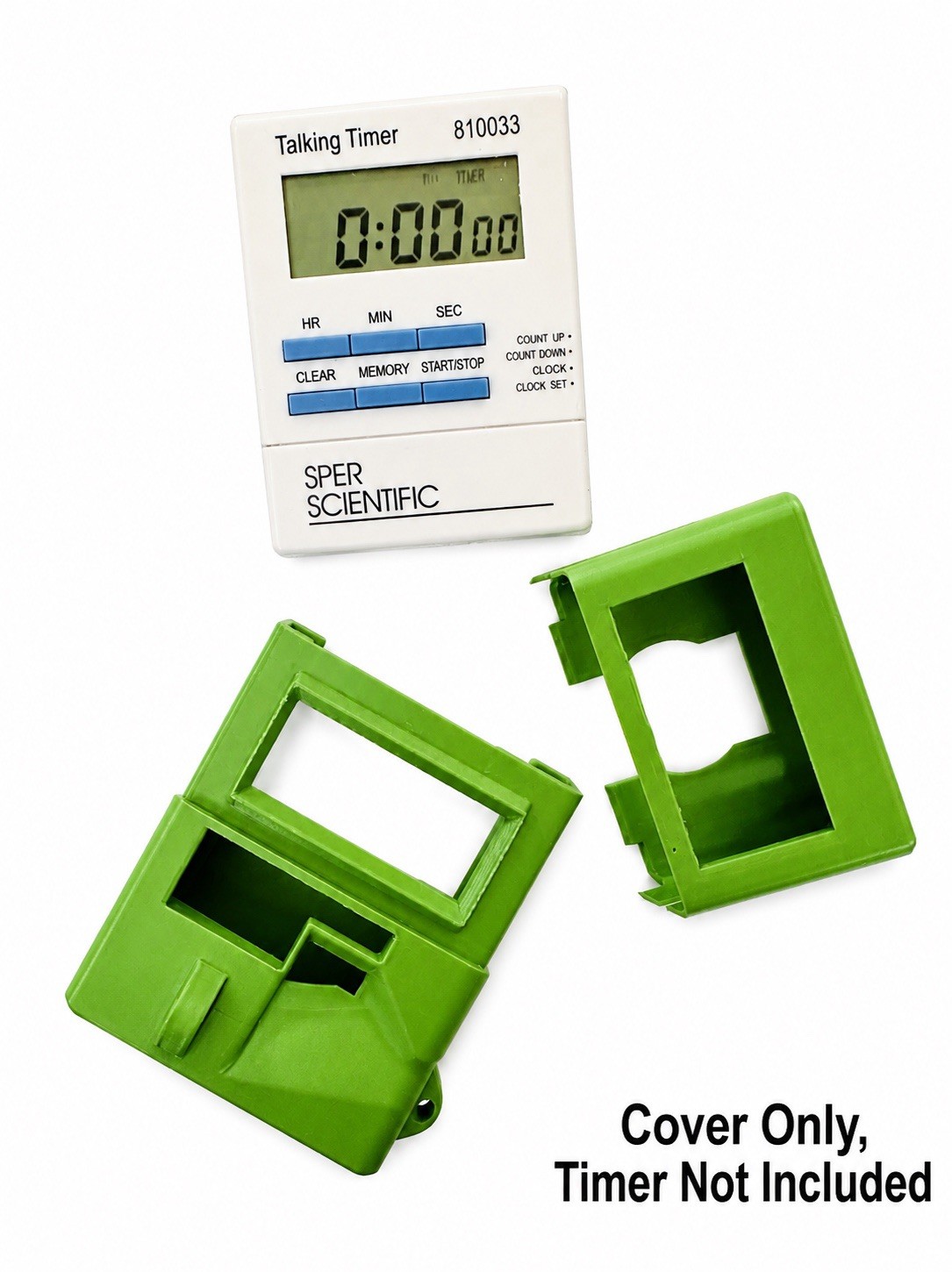 Green Protective Cover for Sper Scientific Talking Timer, 3D Printed Case Shied