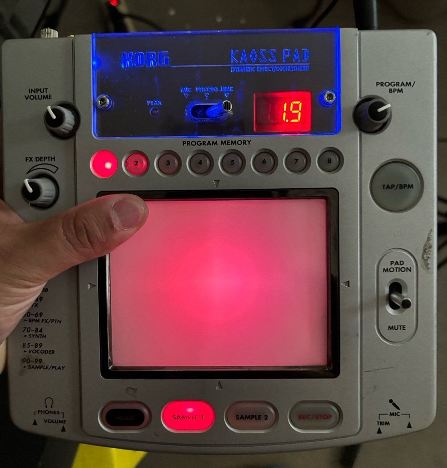 KORG KAOSS PAD KP2 KP-2 Dynamic Effect Controller DJ Sampler No Power Cord