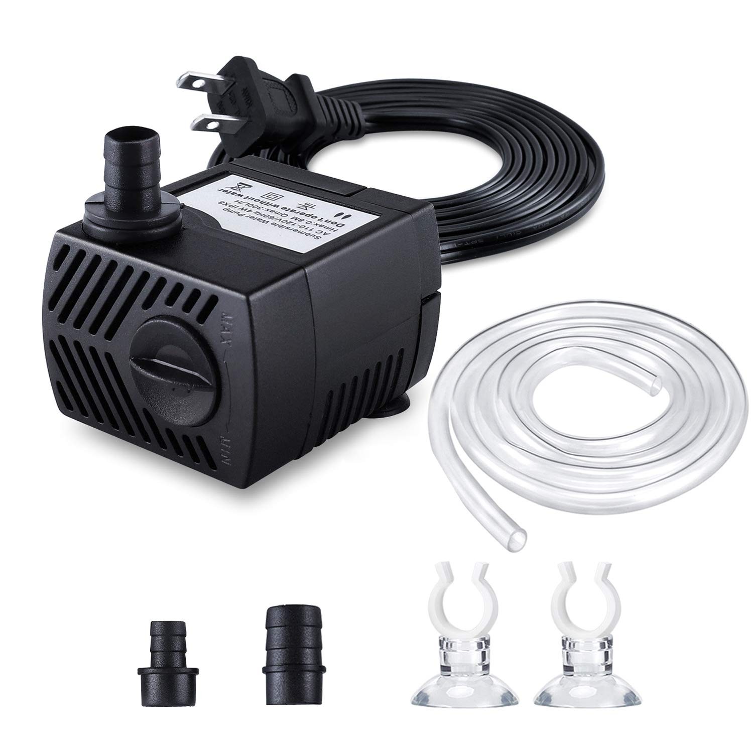 Fountain Pump, 80GPH Submersible Water Pump, Durable Outdoor Fountain