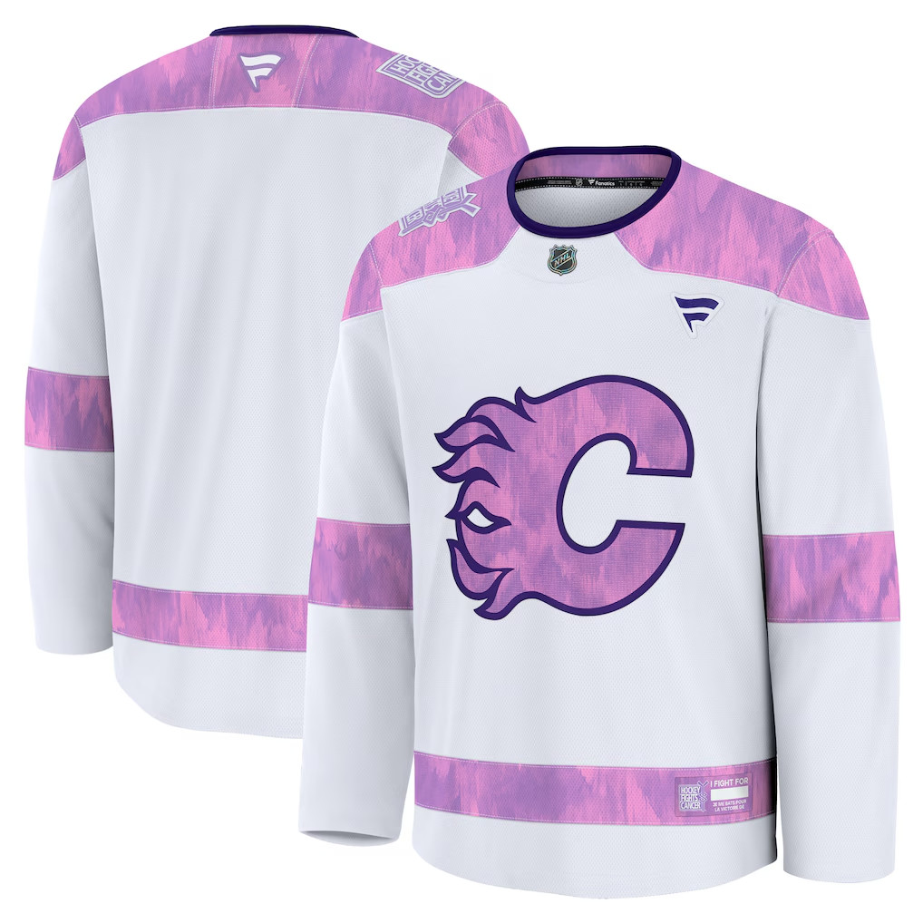 Calgary Flames Fanatics Authentic Hockey Fights Cancer Purple Jersey Men's 4XL