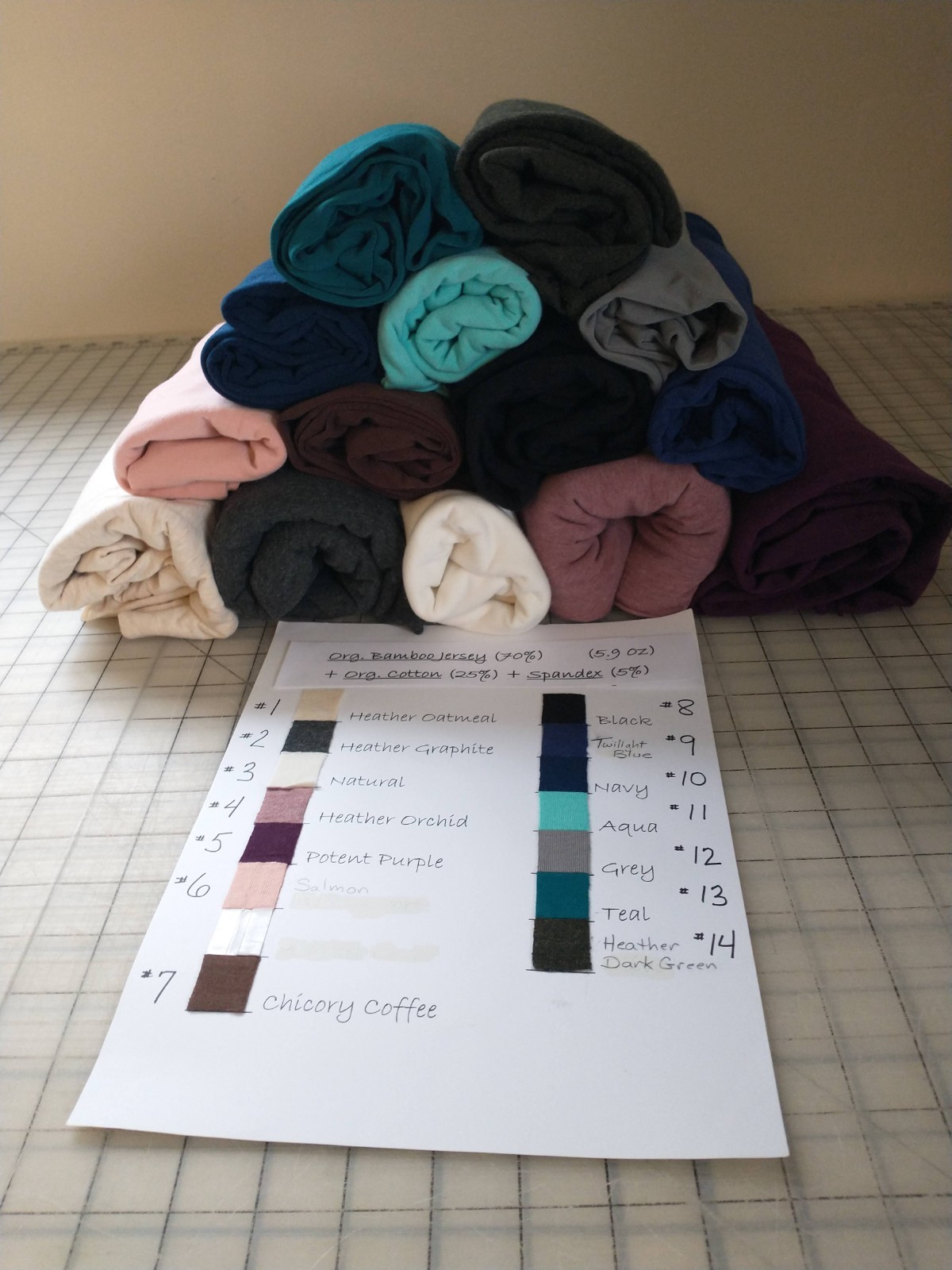 Organic Bamboo/Cotton/Spandex Jersey, $3 By the Foot or Remnants, Color Options