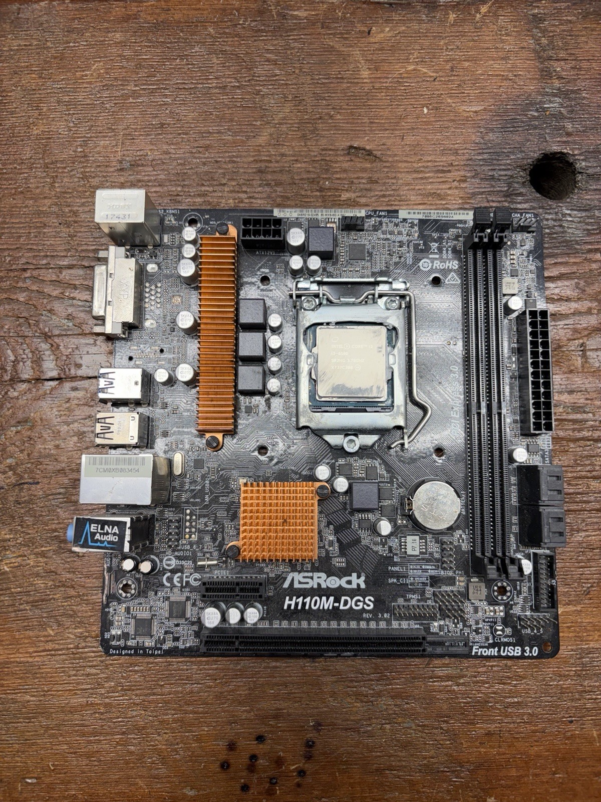 ASRock H110M-DGS + intel core i3 6100 Motherboard CPU Combo