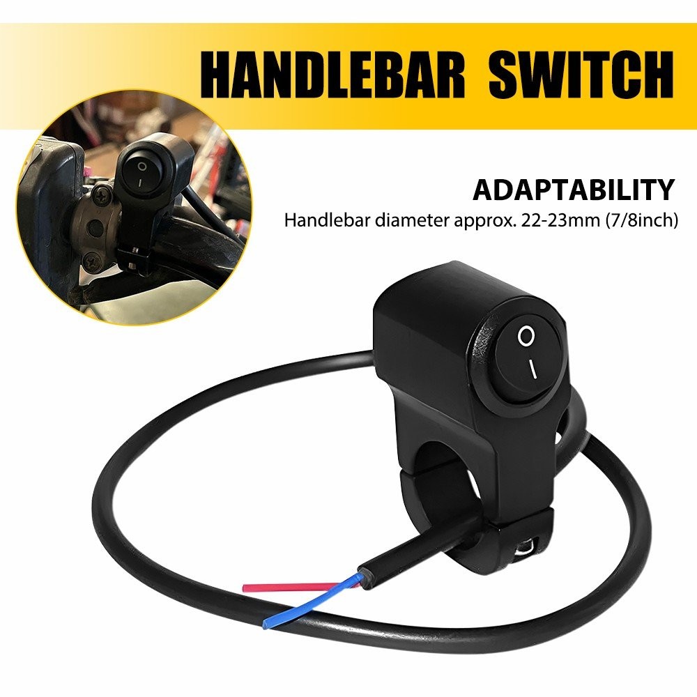Handlebar Headlight Fog Spot Light ON OFF Switch Waterproof Motorcycle 7/8" EOA