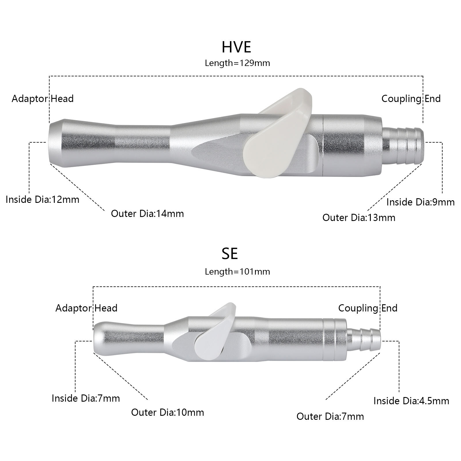 Dental Strong Short Weak Tip Adaptor Autoclavable Saliva Ejector Suction Valves