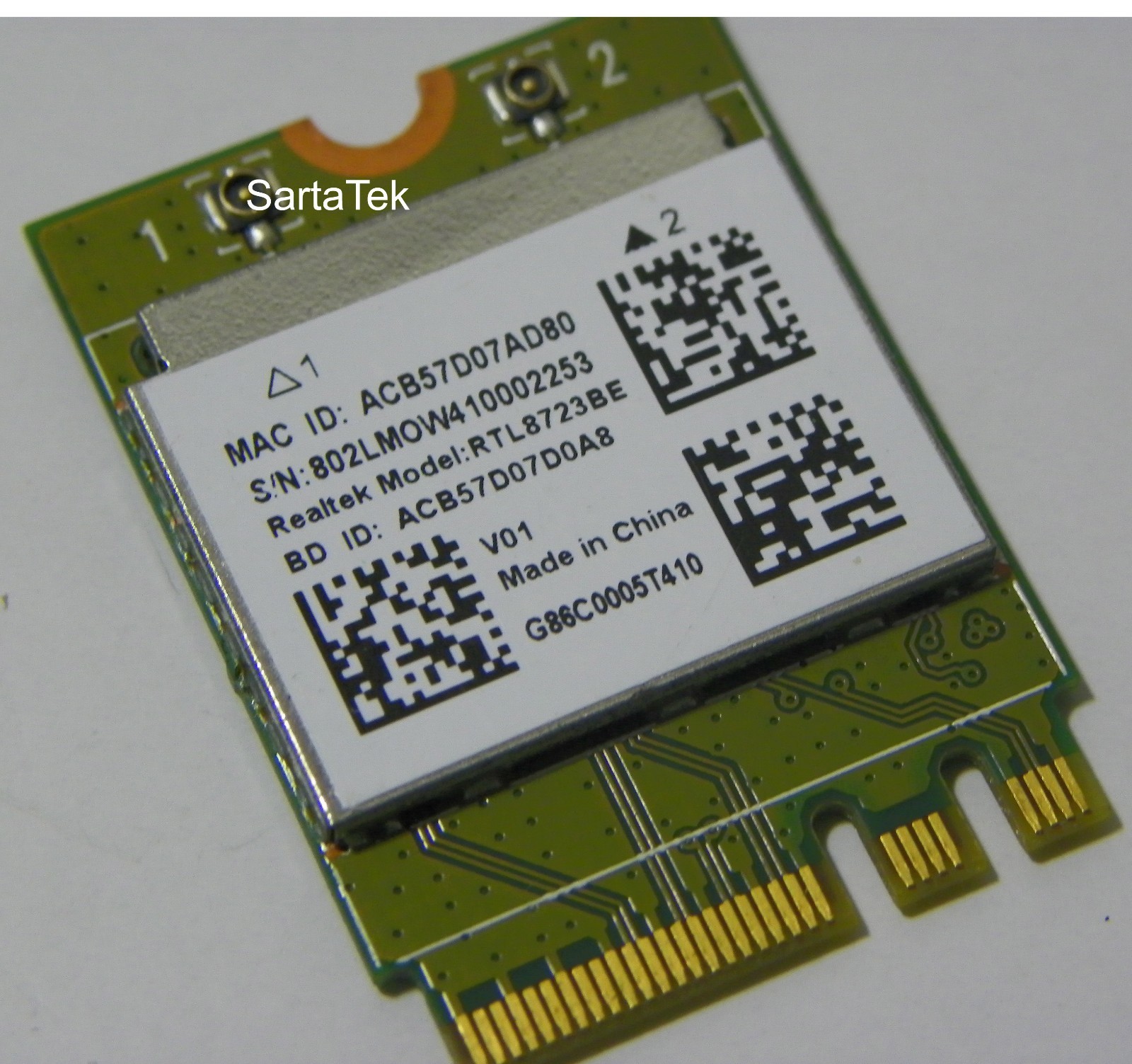 New Realtek RTL8723BE 802.11bgn Bluetooth NGFF Toshiba OEM P/N G86C0005T410