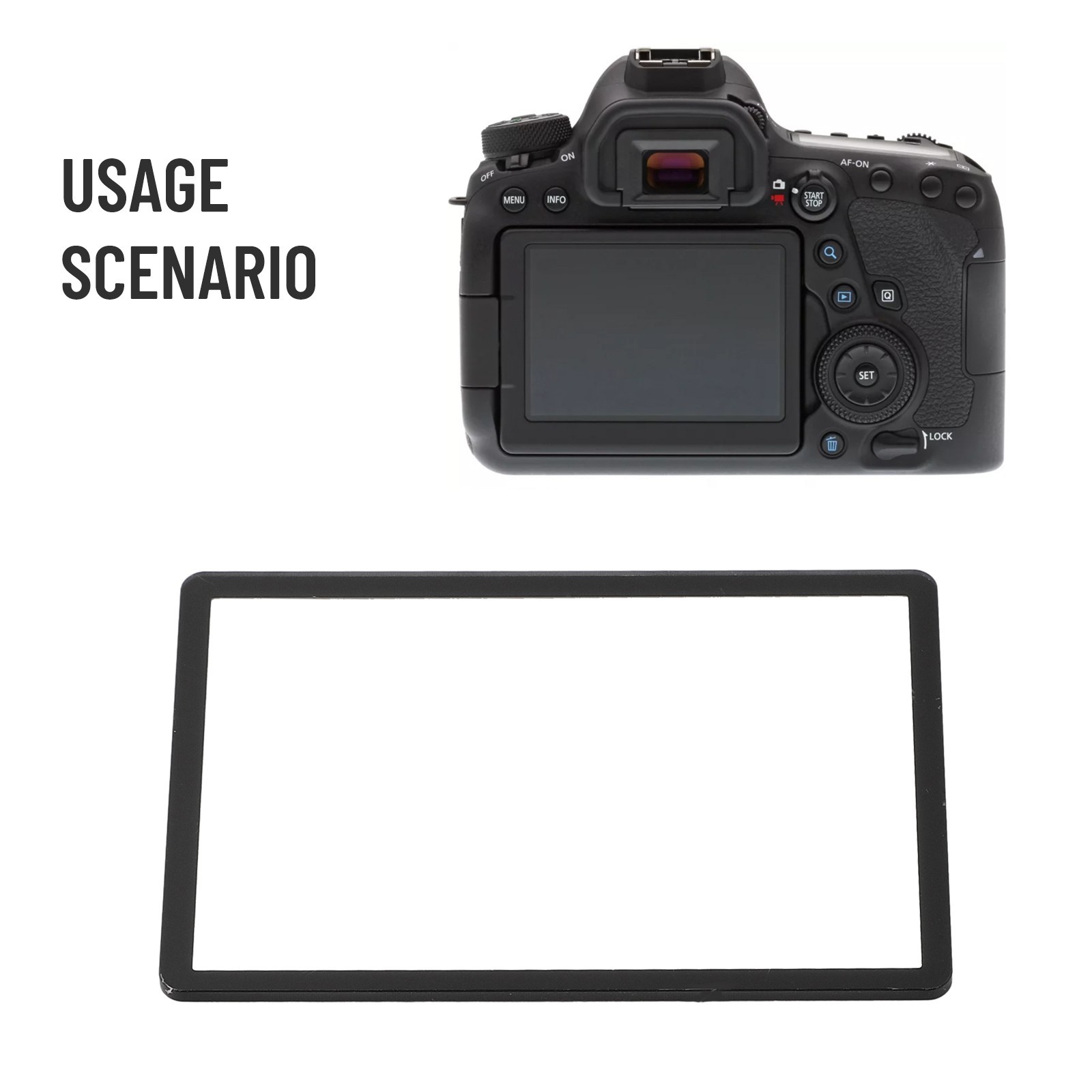 For Canon 6D Camera Screen TFT Display LCD Glass Transparent Frame Replacement