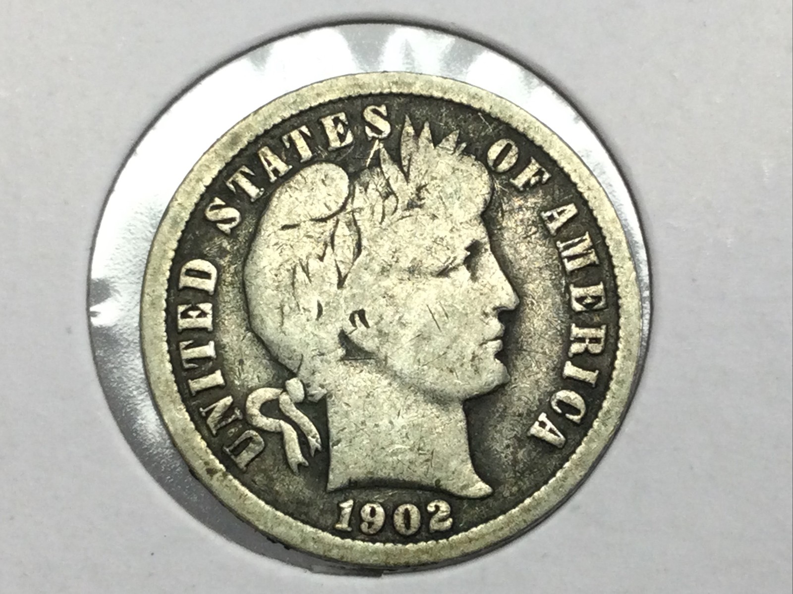 1902-O Barber Dime in very good