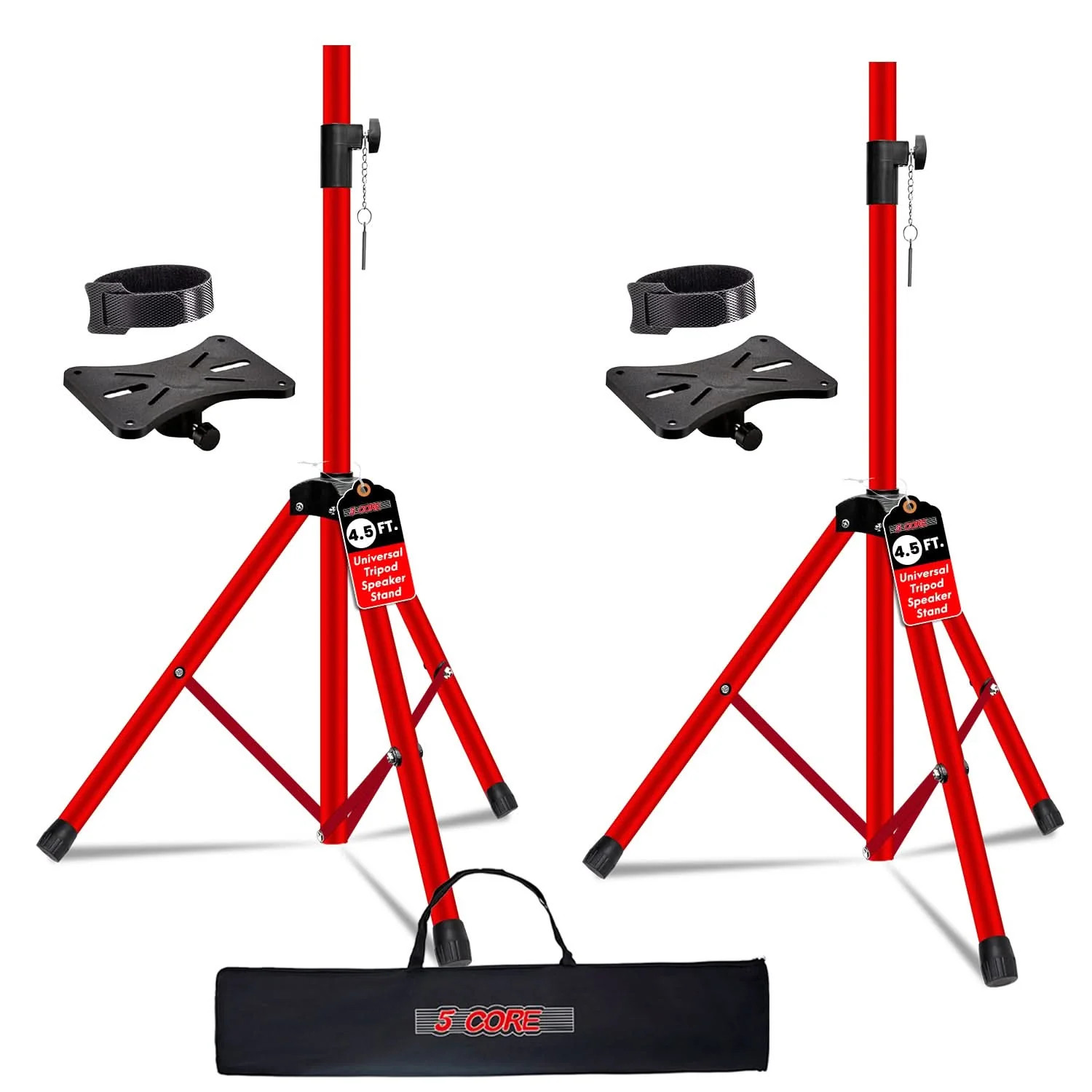 5Core Speaker Stand Tripod Heavy Duty Adjustable 54" PA DJ Mount Universal w Bag