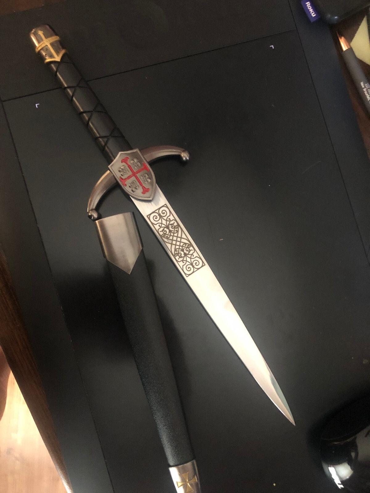 Guard Crusader Dagger, New in Box, Decorative Dagger, Black Handle