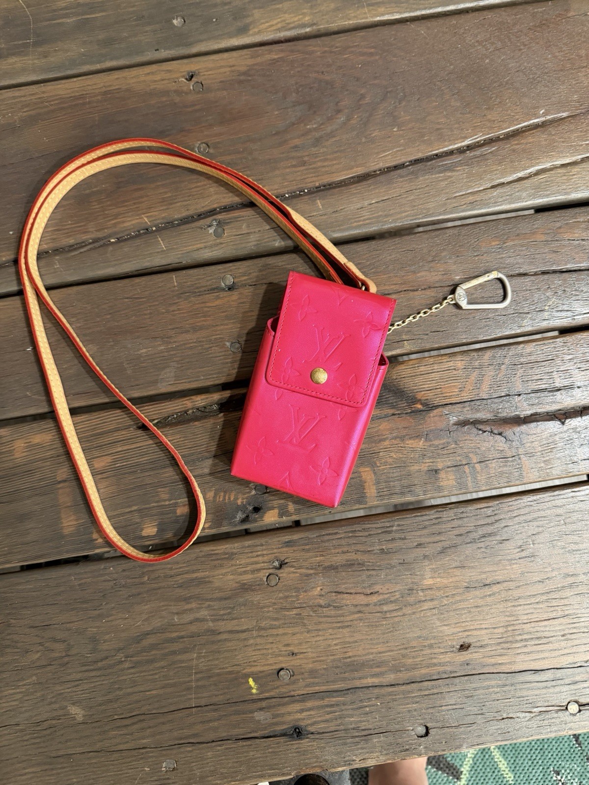 LOUIS VUITTON Monogram Vernis 2 Way Cigarette Case Fusha Pink M91242 Cles