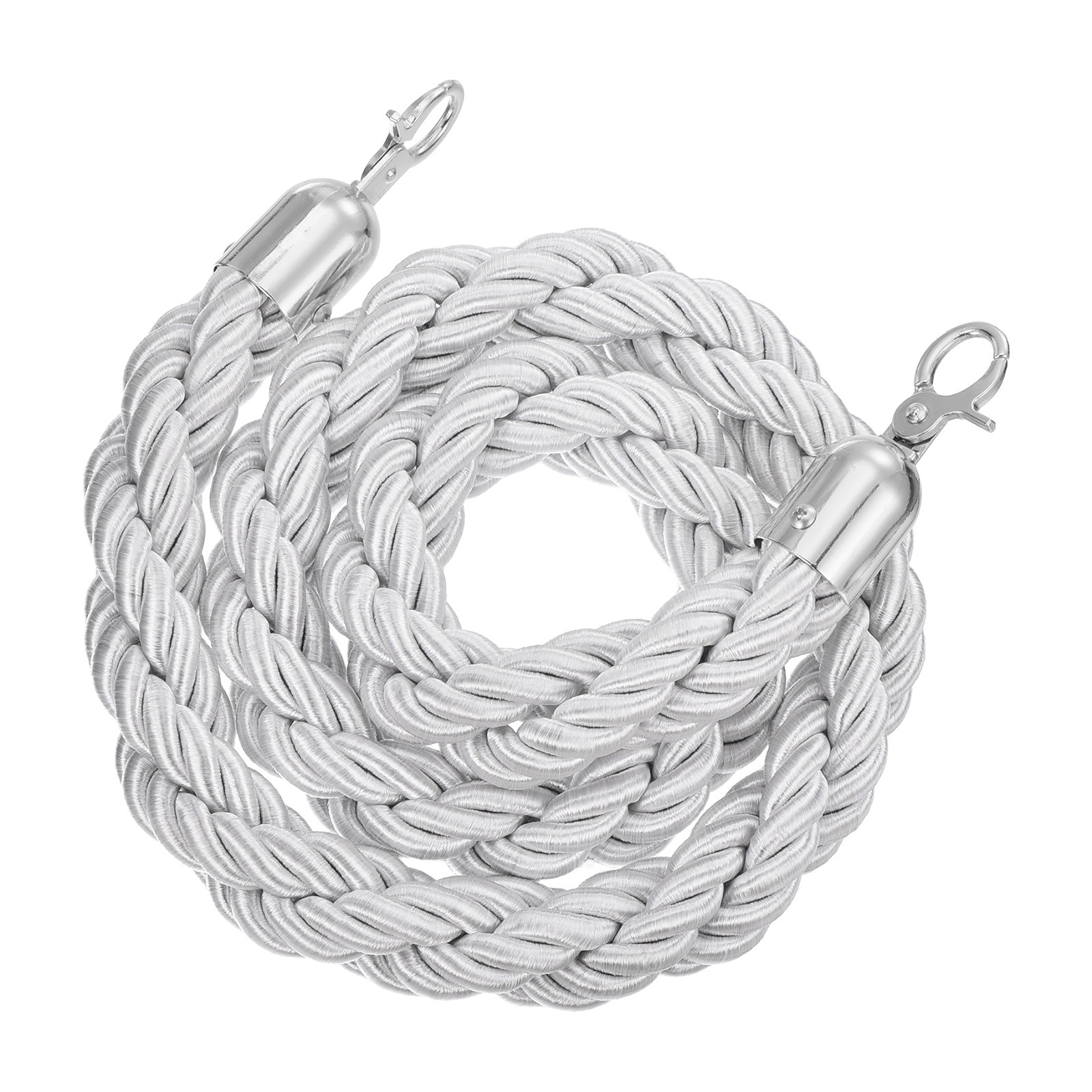 Velvet Stanchion Ropes with Silver Buckle, (3.9Ft X1.1 Inch, White) (1Pcs)