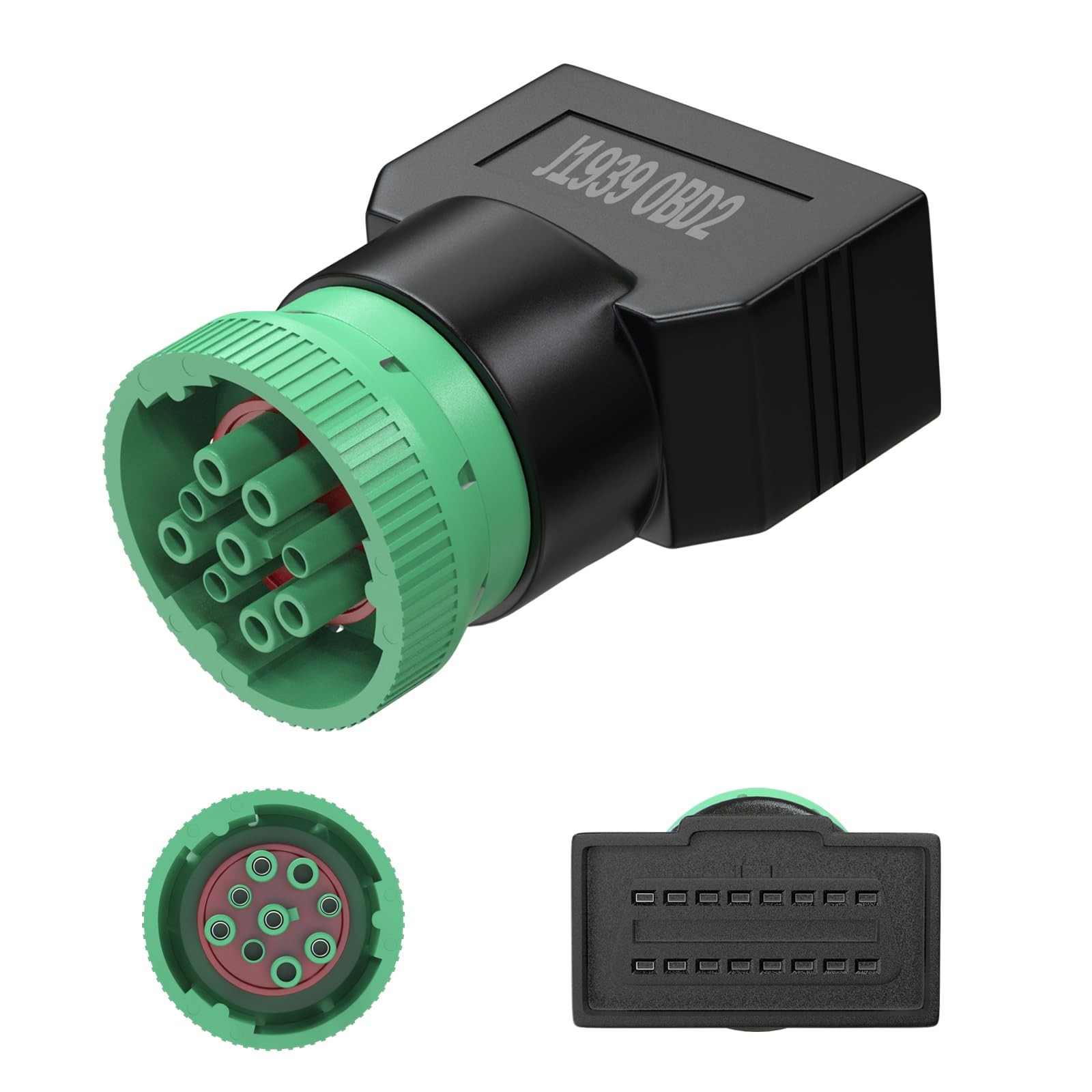 J1939 9 pin to OBD2 Adapter Cable Heavy Duty Trucks Commercial Vehicles Male