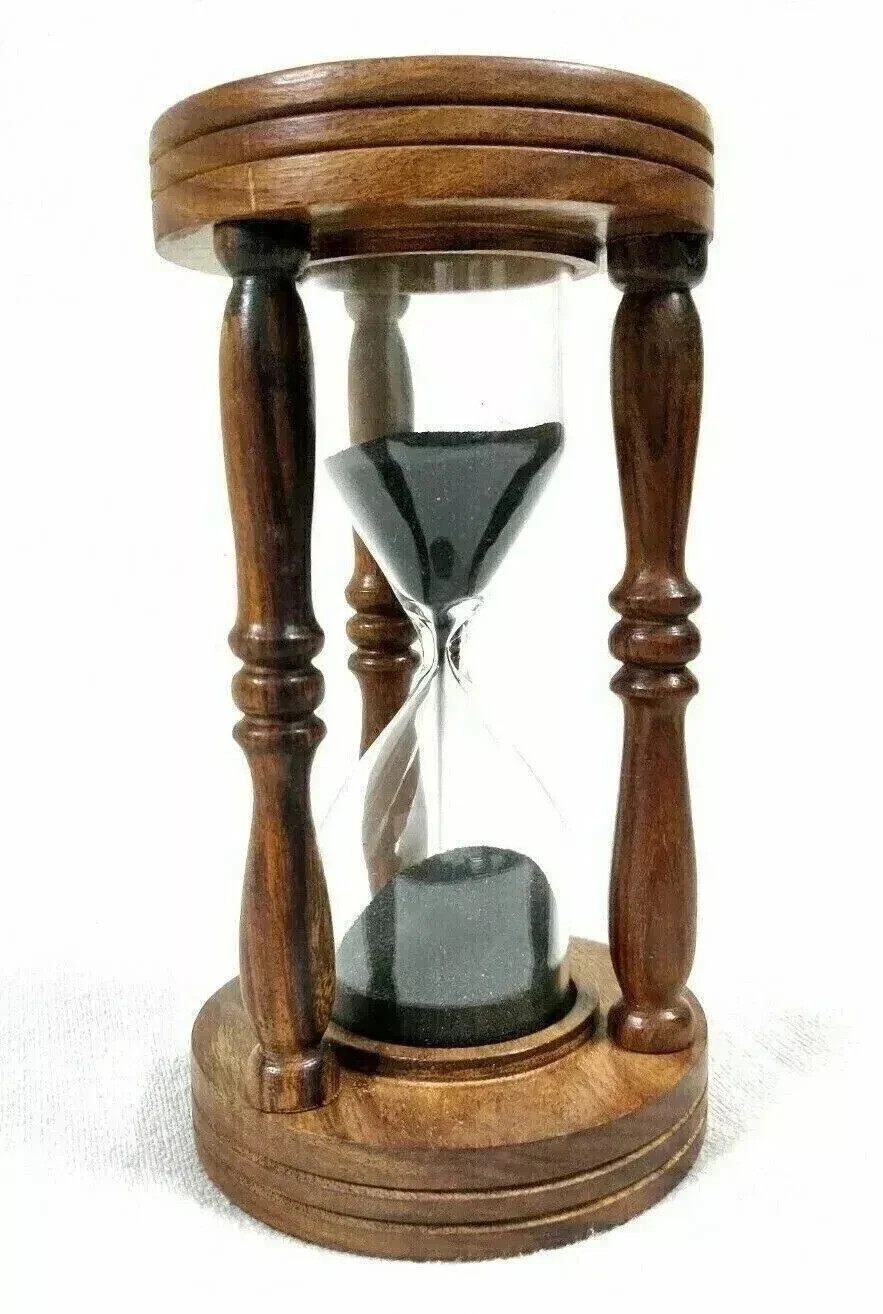 Nautical Antique Sand timer Wooden Hourglass Vintage Hourglass Maritime  Decor