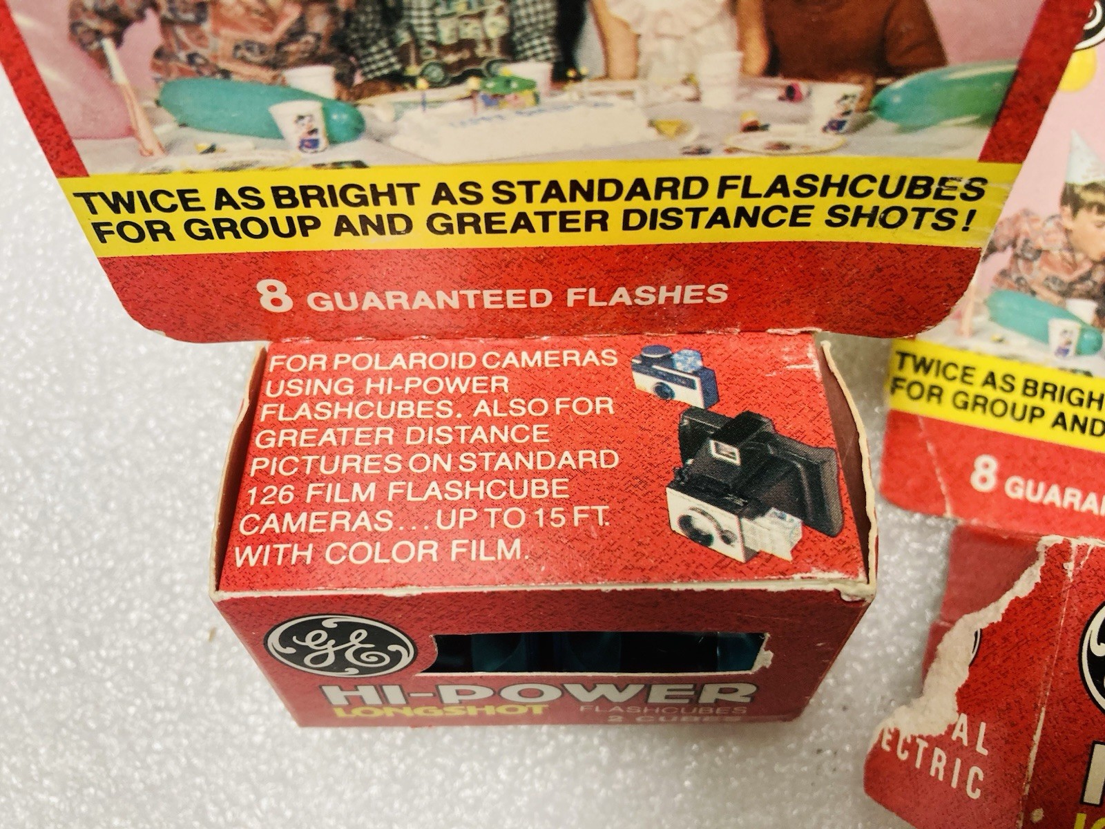 GE Hi-Power Flash Cubes For Polaroid Focused Flash Cameras Two Boxes - 4 Cubes