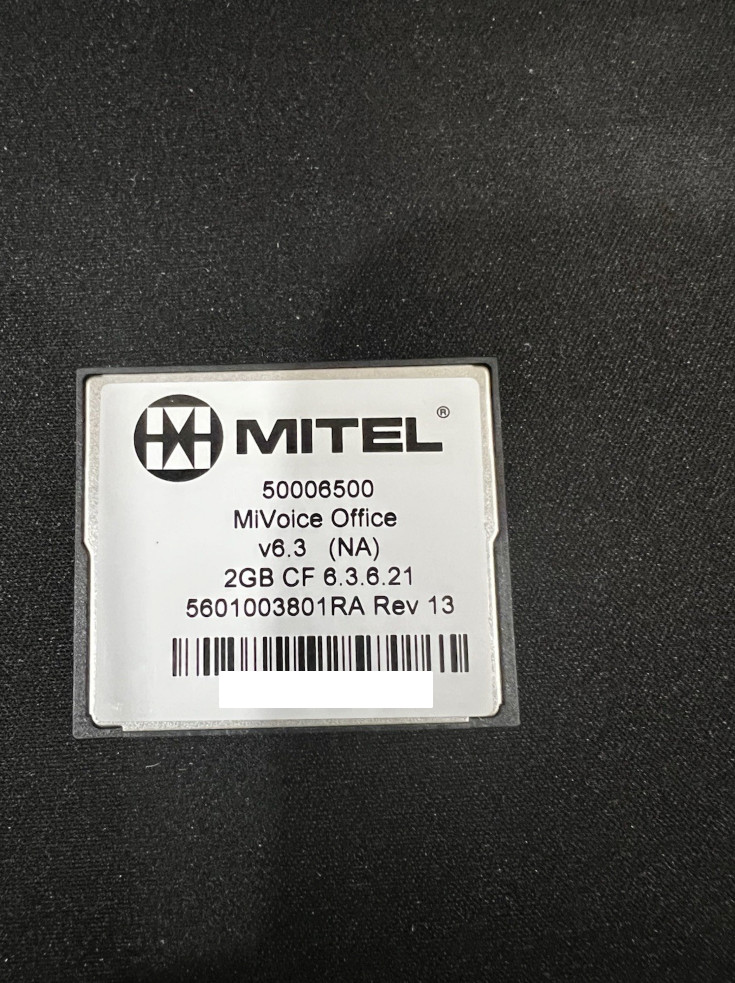 Mitel v6.3 Rev 13 5601003801 Compact Flash (27 IP License) *Refurbished*