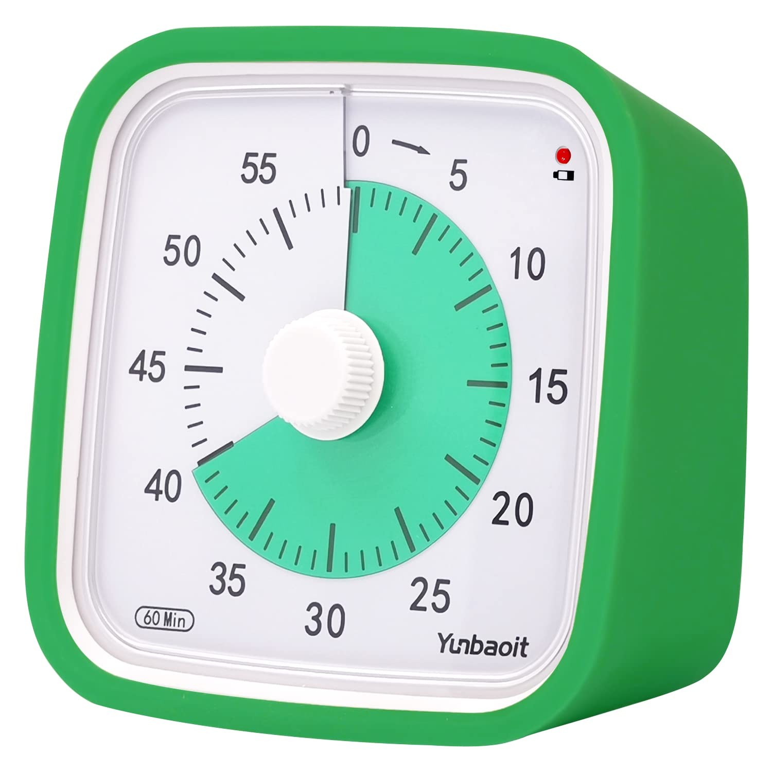 Yunbaoit Visual Timer with Protective Case, 60 Minute Silent Dark Green