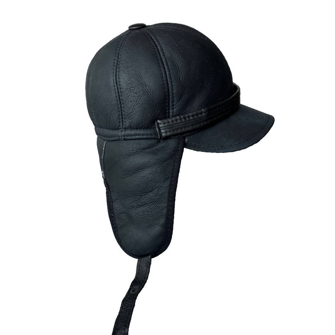 Men's FUR WINTER HAT Sheepskin Shearling LEATHER TRAPPER USHANKA Hat M-XXXL