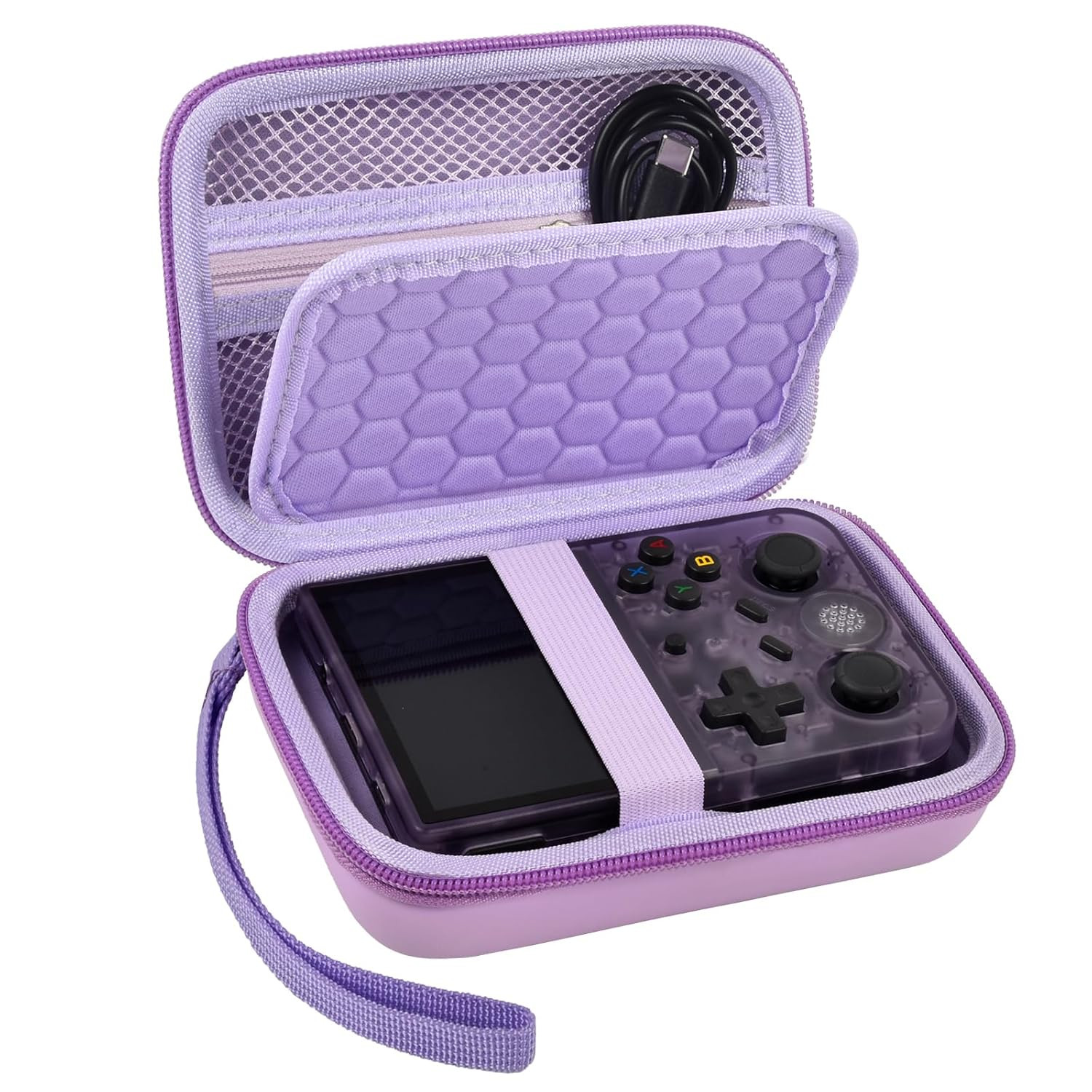 Travel Case Compatible with RG353V/ RG353VS/ R36S Retro Handheld Game Console, H