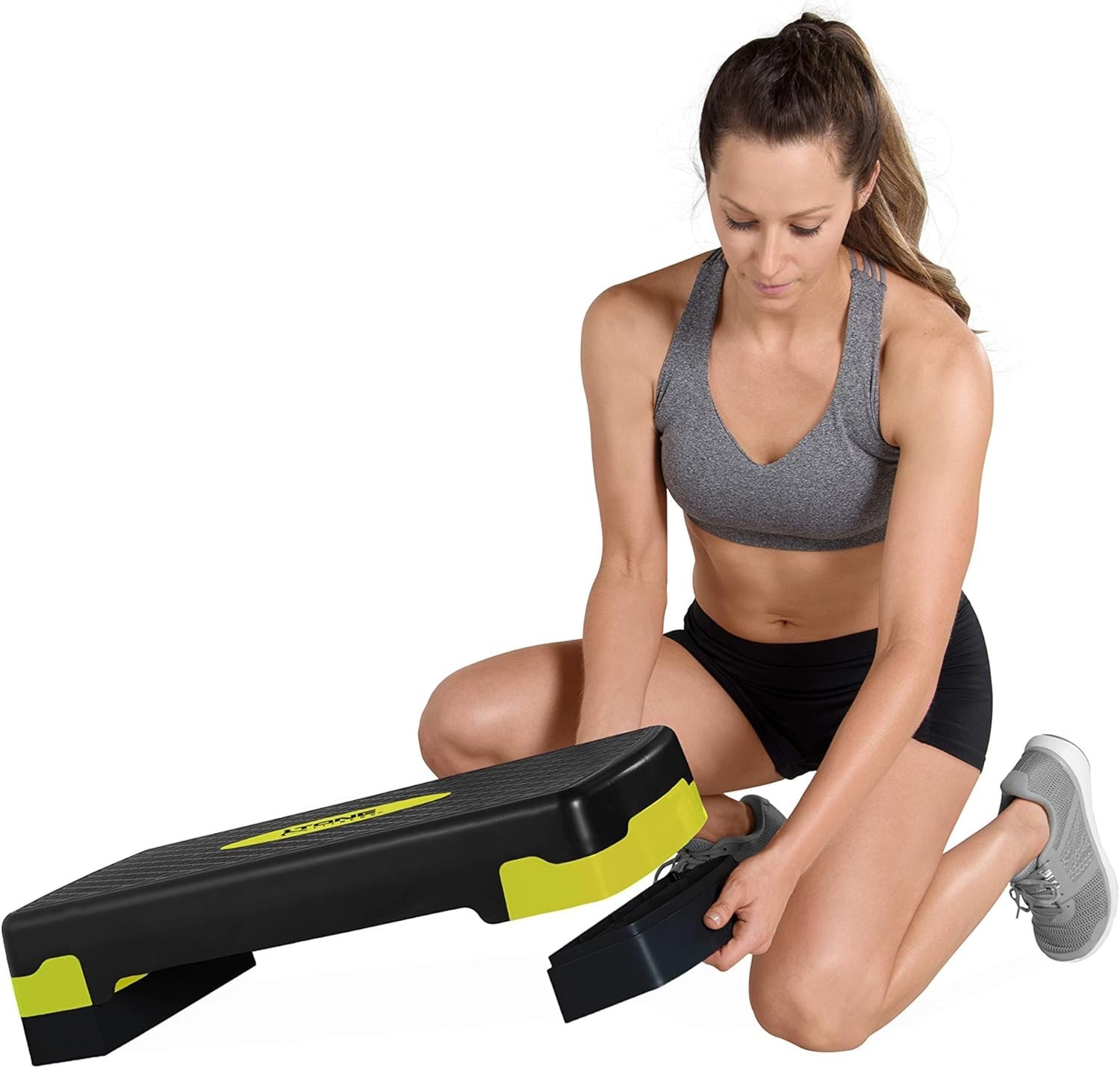 Versatile Exercise Step Platform – Yellow & Black – Supports 200 lbs Capacity