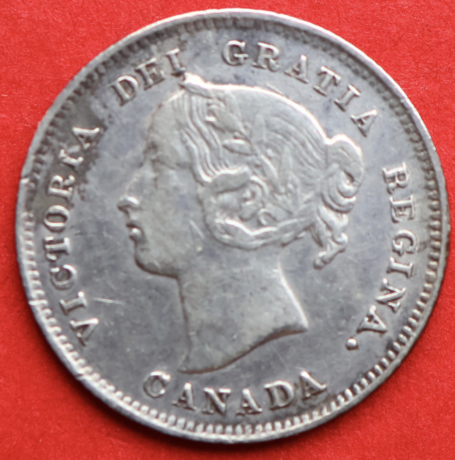 1897 Canada 5 Cents Narrow 8 - VF/EF - Lot#11790