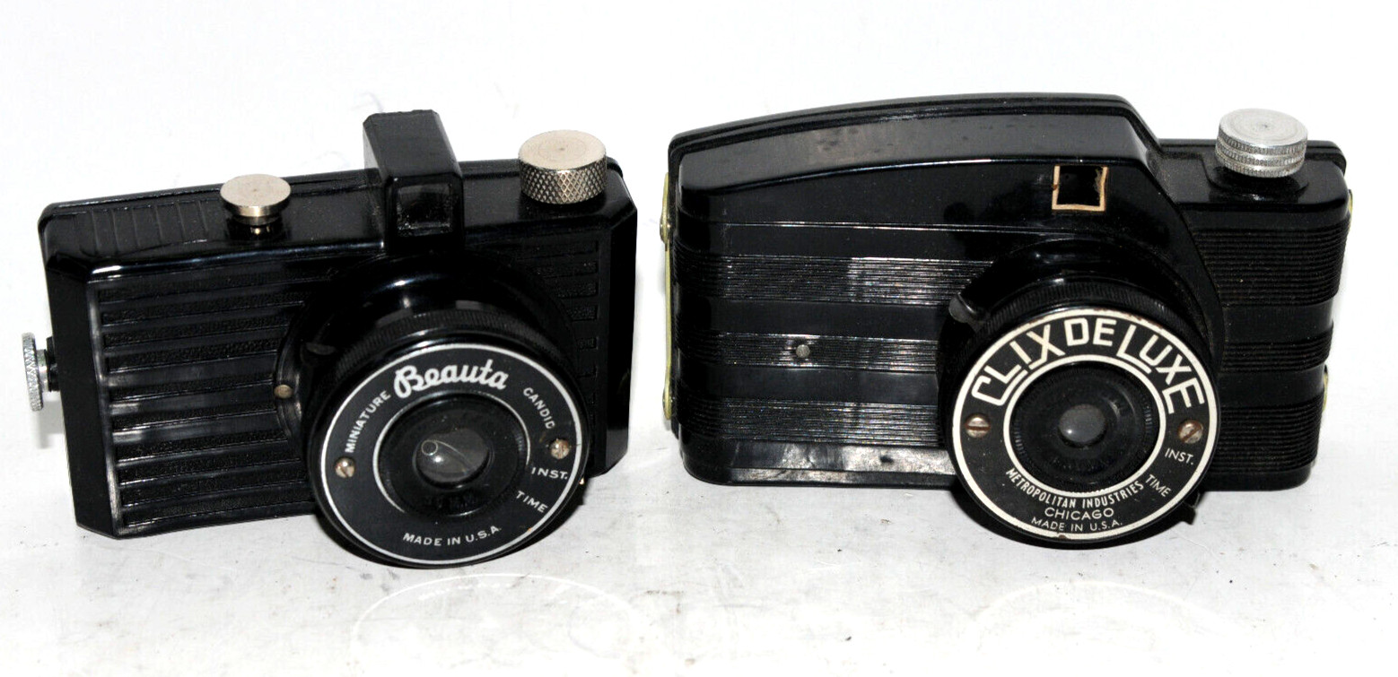 LOT OF TWO! Clix De Luxe and Beauta Miniature Cameras 127 film