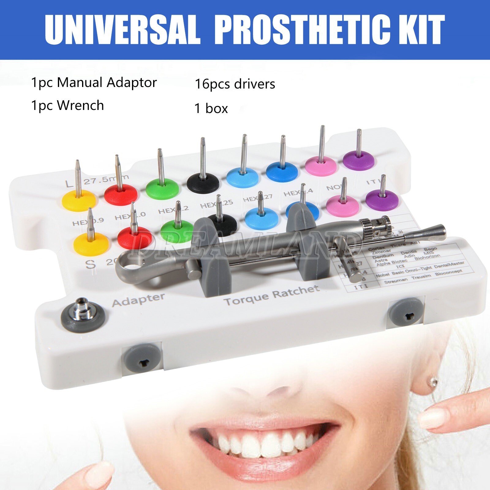 Dental Universal Implant Prosthetic Kit Machine Driver Screwdriver