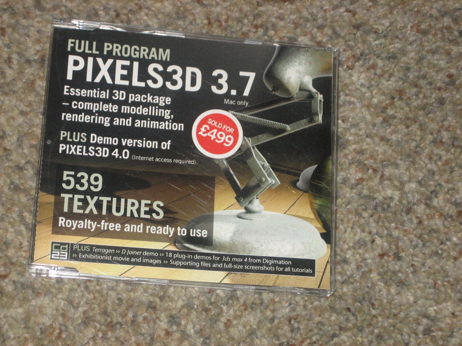 MAC -FULL PROGRAM PIXELS3D 3.7 ESSENTAIAL MODELLING,RENDERING & ANIMATION