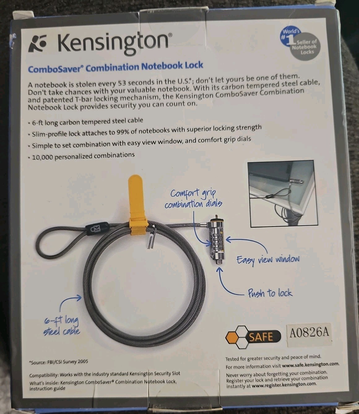 Kensington Laptop Combination Lock ComboSaver Computer Lock Sealed