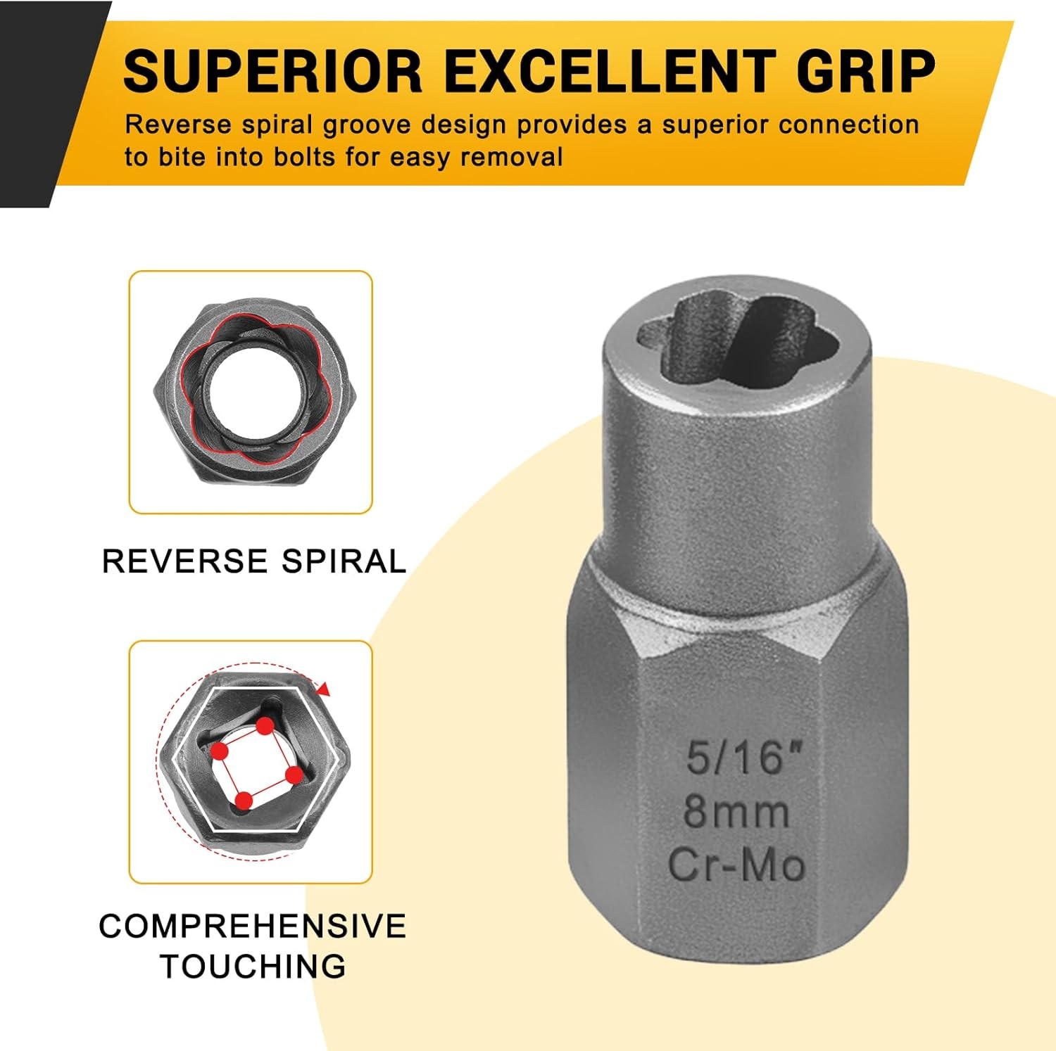 Impact Nut & Bolt Remover Set 3/8" Bolt Extractor Tool Socket Kit With Case 14pc