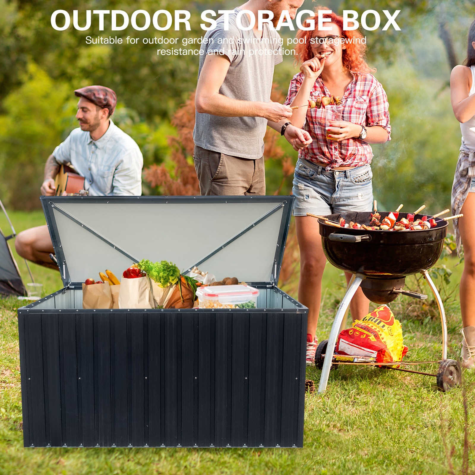 Outdoor Medium Metal Storage Box Store for Declutter your Garden, Patio