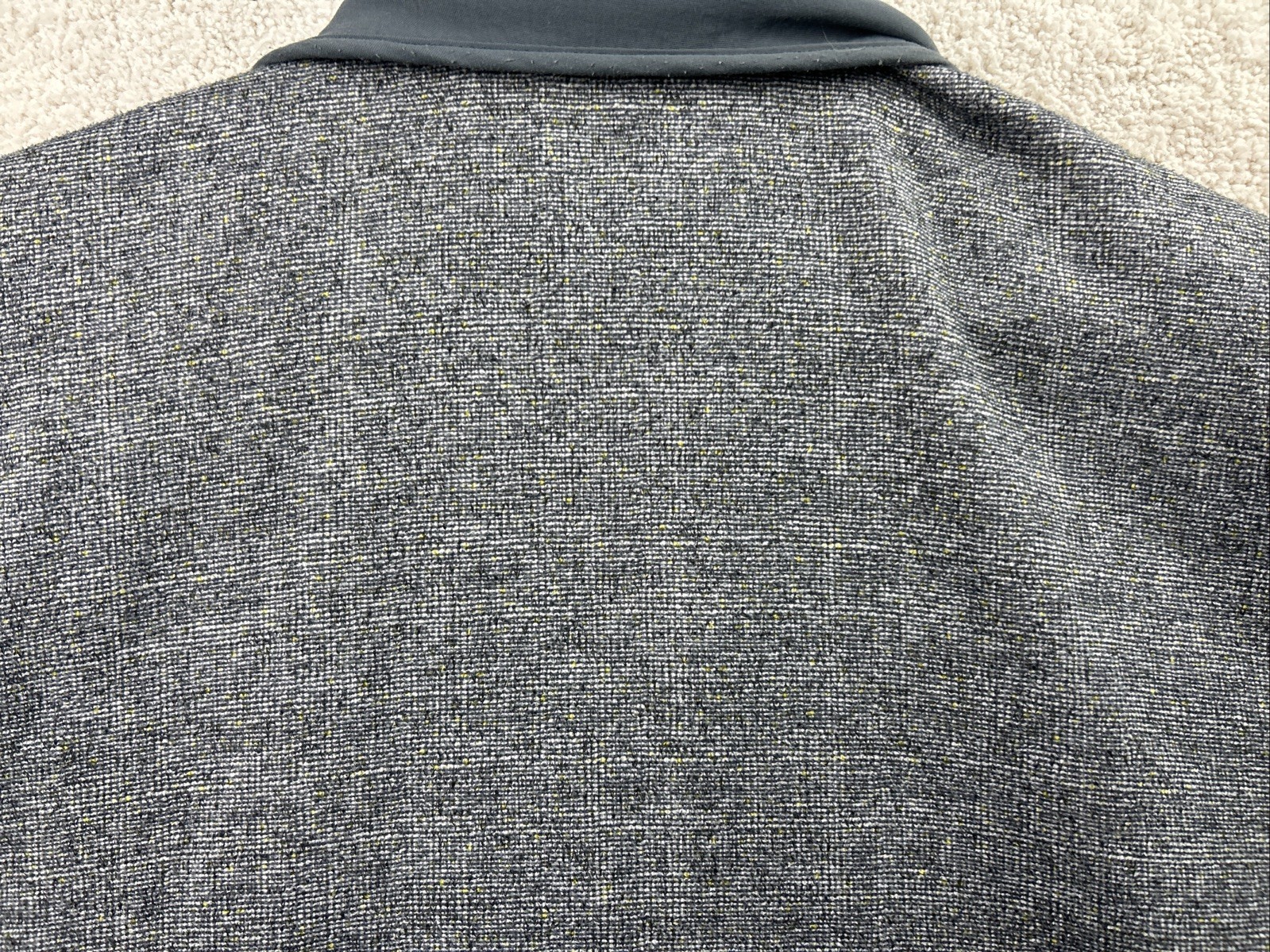 Ashworth 1/4 Zip Pullover Gray Fleece Lined Pattern Men’s Large Heavy Warm