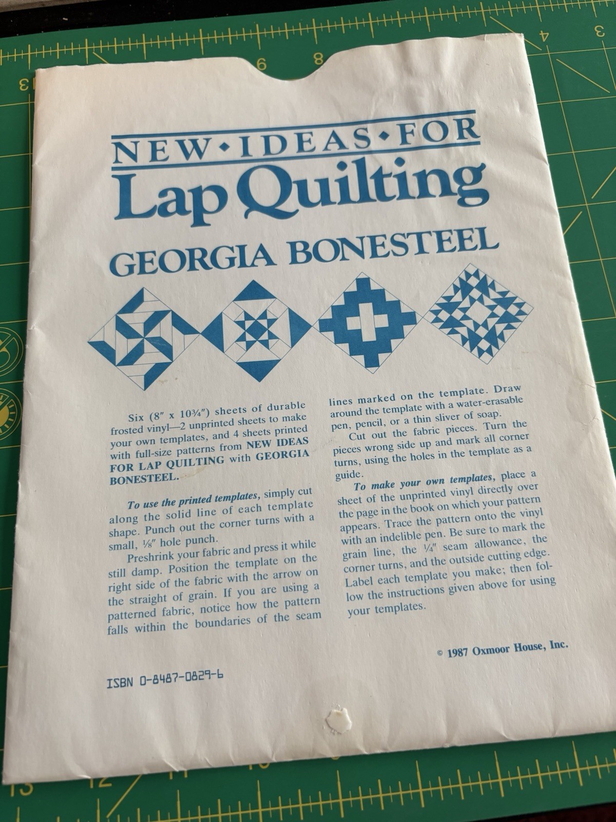 Four Vinyl Uncut Quilt Block Templates Sheets From New Ideas For Lap Quilting By