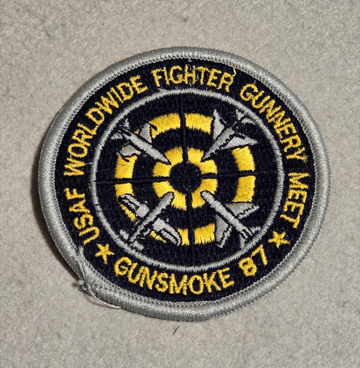 Air Force Worldwide Gunnery Meet - Gunsmoke '87 patch - 3" - no plastic backing
